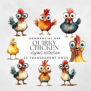 Lustige Huhn Clipart Art, freche Huhn, schrullig Huhn, Huhn Clipart, wunderliche Huhn, verrücktes Huhn Clipart, Bauernhof Tier Clipart