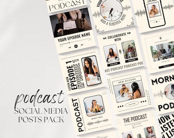 Podcast Posts Podcast Instagram Podcast Media Kit Podcast Bundle Podcast Social Media Instagram Template, Podcast Insta, Recording
