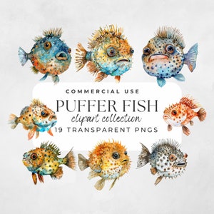 Kugelfisch Clipart, Kugelfisch SVG, Kugelfisch Clipart, Kugelfisch Png, Aquarell Clipart, Meeresleben Kunst, niedlicher Kugelfisch