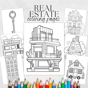 Real Estate Coloring, Real Estate Kids, Kids Activity Book, Open House Activity, Realtor Open House, Open House Coloring