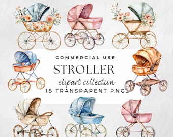Baby Stroller Clipart Pastel Watercolor Stroller Nursery Baby Shower Printable Art Decor For Newborn And Baby Girl Celebrations