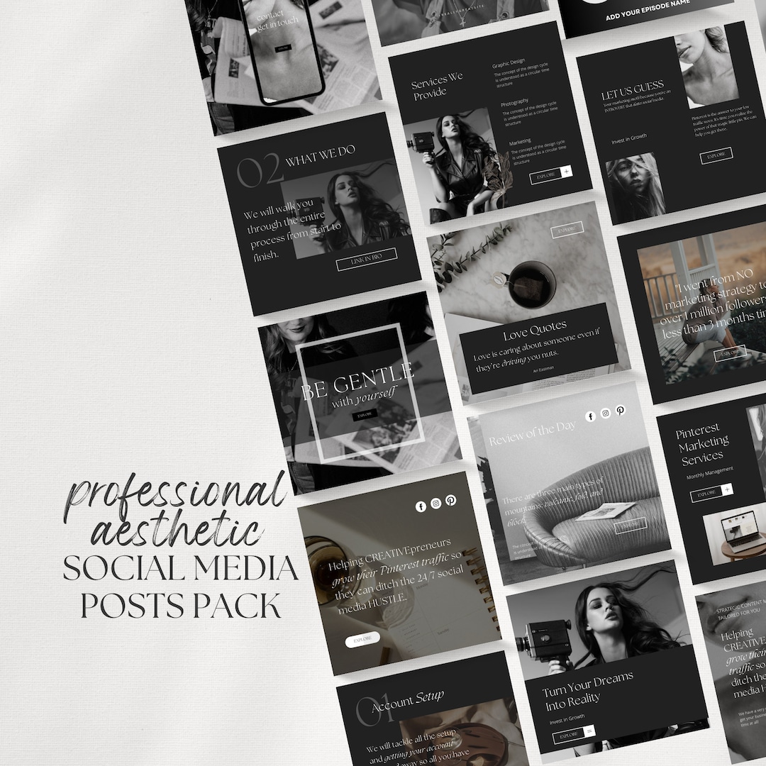 Minimal Instagram Template Canva Design Social Media Post Pack Business ...