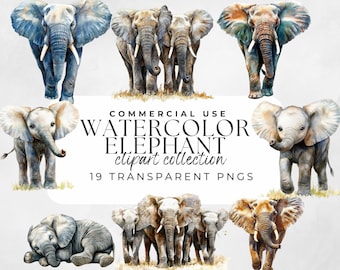 Elefant Aquarell Clipart Elefant-Baby-Dusche Niedlicher Elefant Baby Elefant Kinderzimmer Elefant PNG