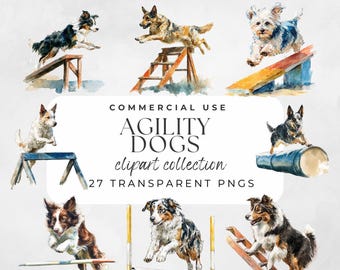 Agility Dogs Clipart Transparent PNG Hundhoppning Clipart Hundagilitybana Kommersiellt bruk Akvarell Hundhinderbana Tävlingskonst