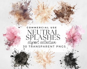 Watercolor Splashes Texture Paint Splash Clipart Brush Stroke Paint Splatter Background Illustrator Png Clipart Neutral Watercolor