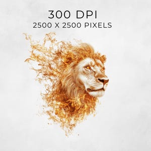 Majestätiskt lejon PNG Lejonkonstverk Lejongrafik Djungelns kung Lejonutskriftbara material Safaridekor, kungliga designer, lejoneffekter för vilda djur bild 6