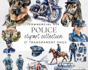 Police Watercolor Watercolor Clipart Police Car Clipart Policeman Clipart Police Dog Clipart Police Officer Png, Cops Police Car