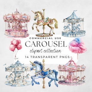 Carrossel aquarela, clipart carrossel, clipart aquarela, clipart berçário, clipart aniversário, clipart carnaval, carrossel cavalo pônei