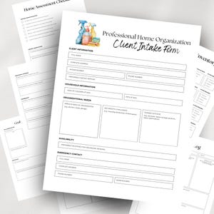 Home Organizer Intake Forms, Professional Organizer Services, Declutter Checklist, Business Organizer Templates, Home Flyer Cleaning