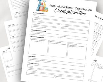 Formularios de admisión para organizadores del hogar Servicios de organización profesional Lista de verificación para ordenar Plantillas para organizadores comerciales Limpieza de volantes del hogar