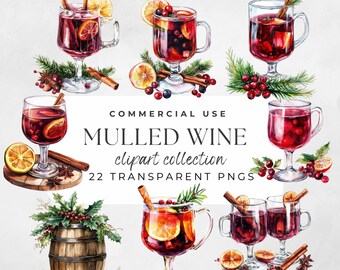 Mulled Wine Clipart Christmas Watercolor Mulled Wine Png Cocktail Clipart Winter Drink Clipart Christmas Drink Png Christmas Cocktail