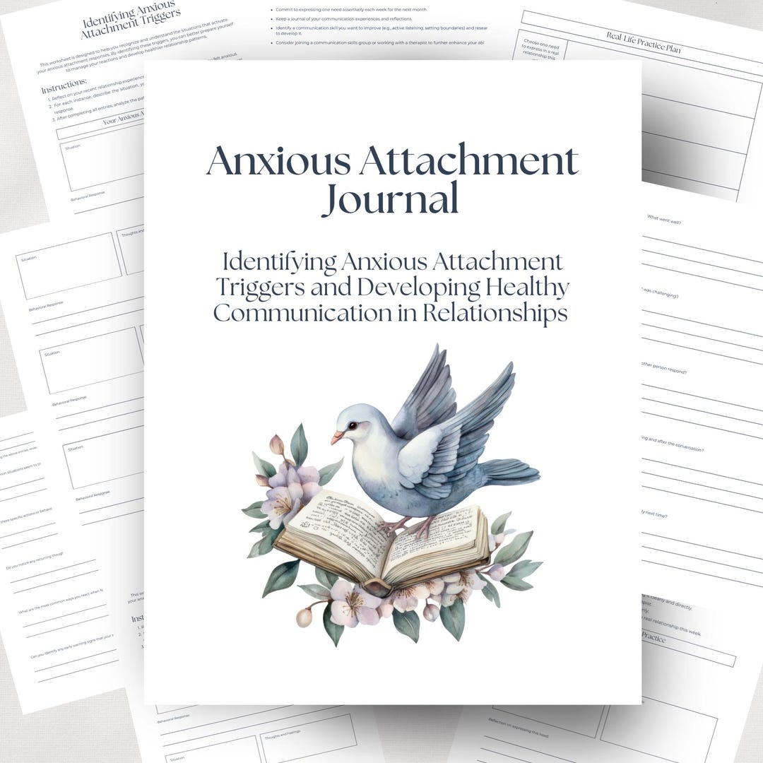 Anxious Attachment Journal Attachment Theory Therapy Worksheet Secure ...