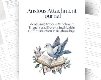 Diario de apego ansioso Hoja de trabajo sobre la terapia de la teoría del apego Apego seguro Cuaderno de trabajo sobre apego Terapia de apego, parejas