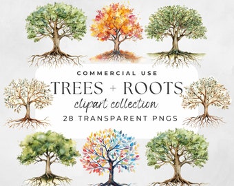 Tree With Roots Clipart, Tree Of Life Clipart, Celtic Tree Of Life, Tree Silhouette, Tree Heart, Tree Bundle, Family Reunion, Family Roots
