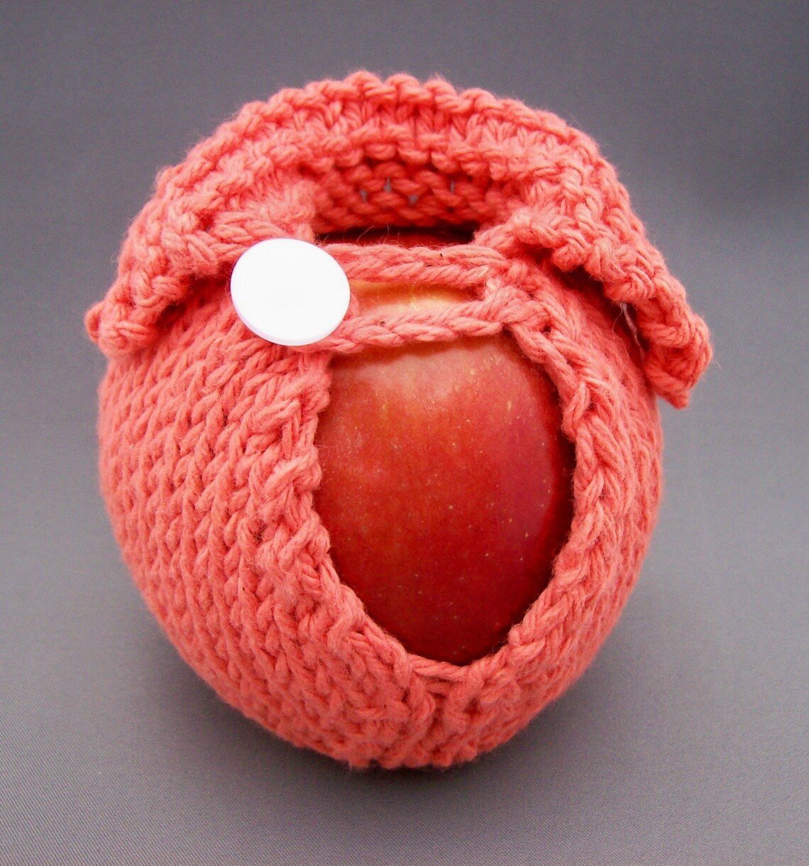 Apple Cozy Sweater Handknit Cotton Honeysuckle Tangerine | Etsy