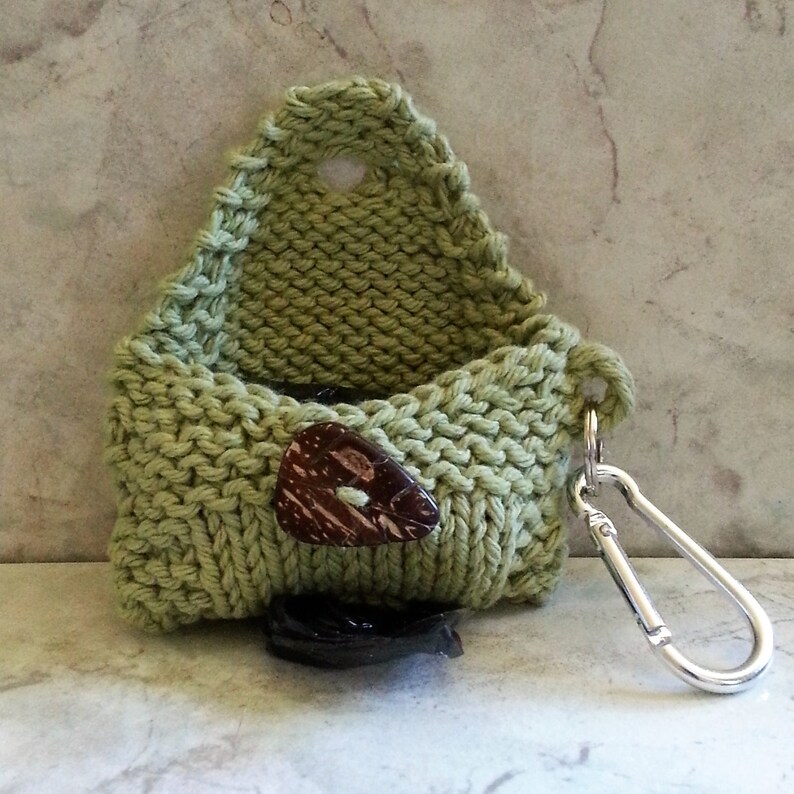 Dog Poop Bag Dispenser Knit Cotton Poop Bag Holder Sage Green Etsy