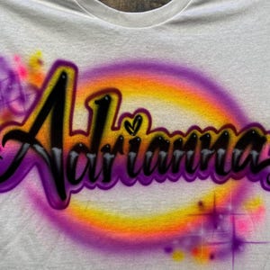 Your Name in Neon Colors on a shirt  - custom airbrush spray paint shirt - kids - adults - party - vacation - gift