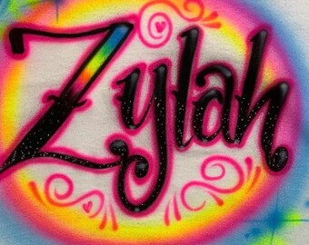 Custom Airbrush Girl Name Design