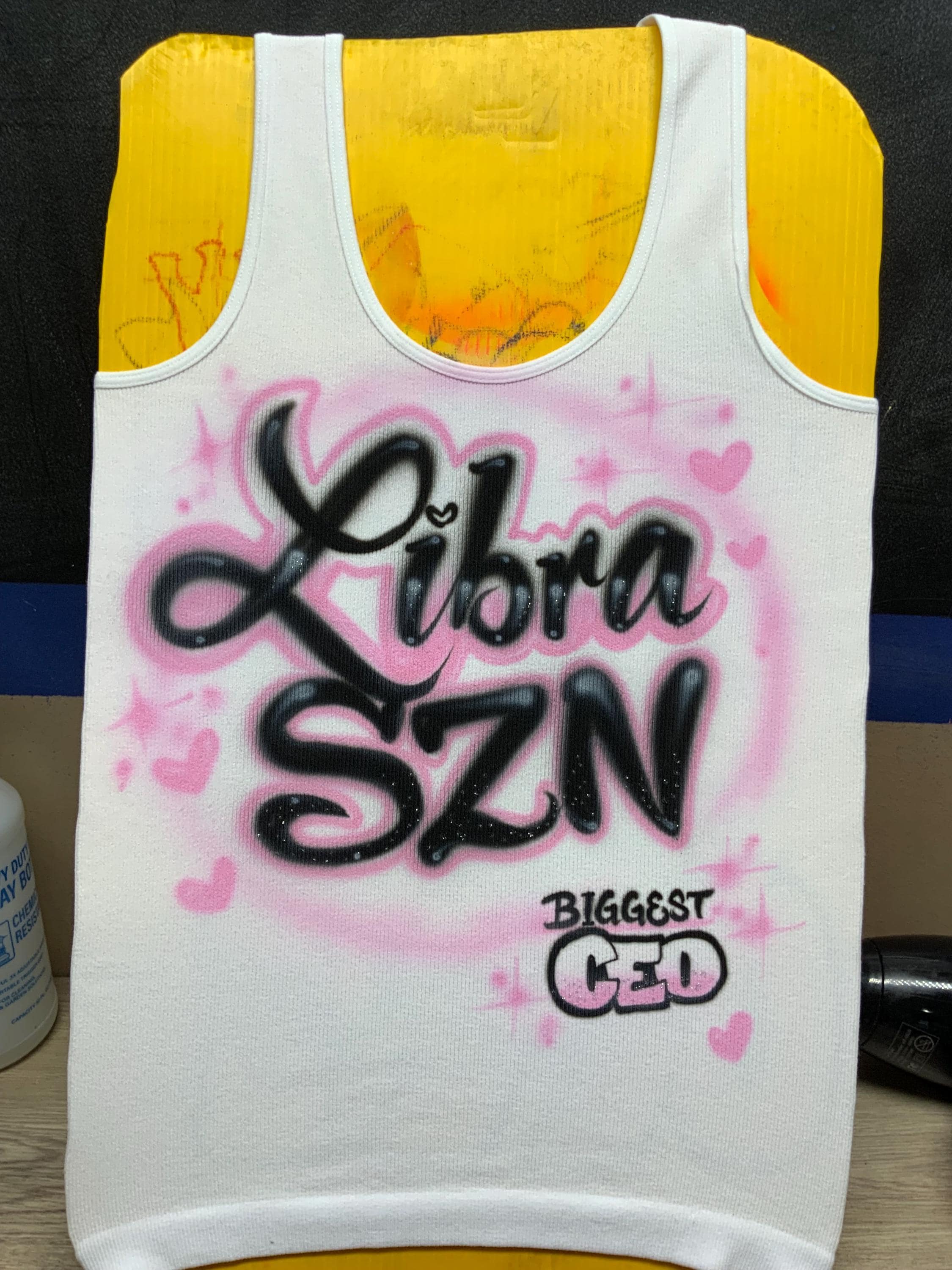 Airbrush TANK TOP (one Size) Neon Name 1990s Freaknik Cookout