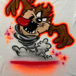 Custom taz Airbrush T-Shirt - Personalized Design graffiti spray paint cartoon