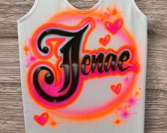 Custom Airbrush TANK TOP Neon Name Design