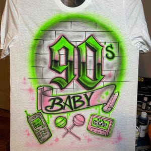 90er Jahre T-Shirt - Aufdruck - Airbrush Shirt - Erwachsene - Party - Urlaub - Geschenk