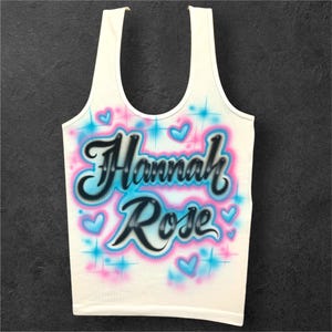 Custom Airbrush TANK TOP hearts Name Design air brush