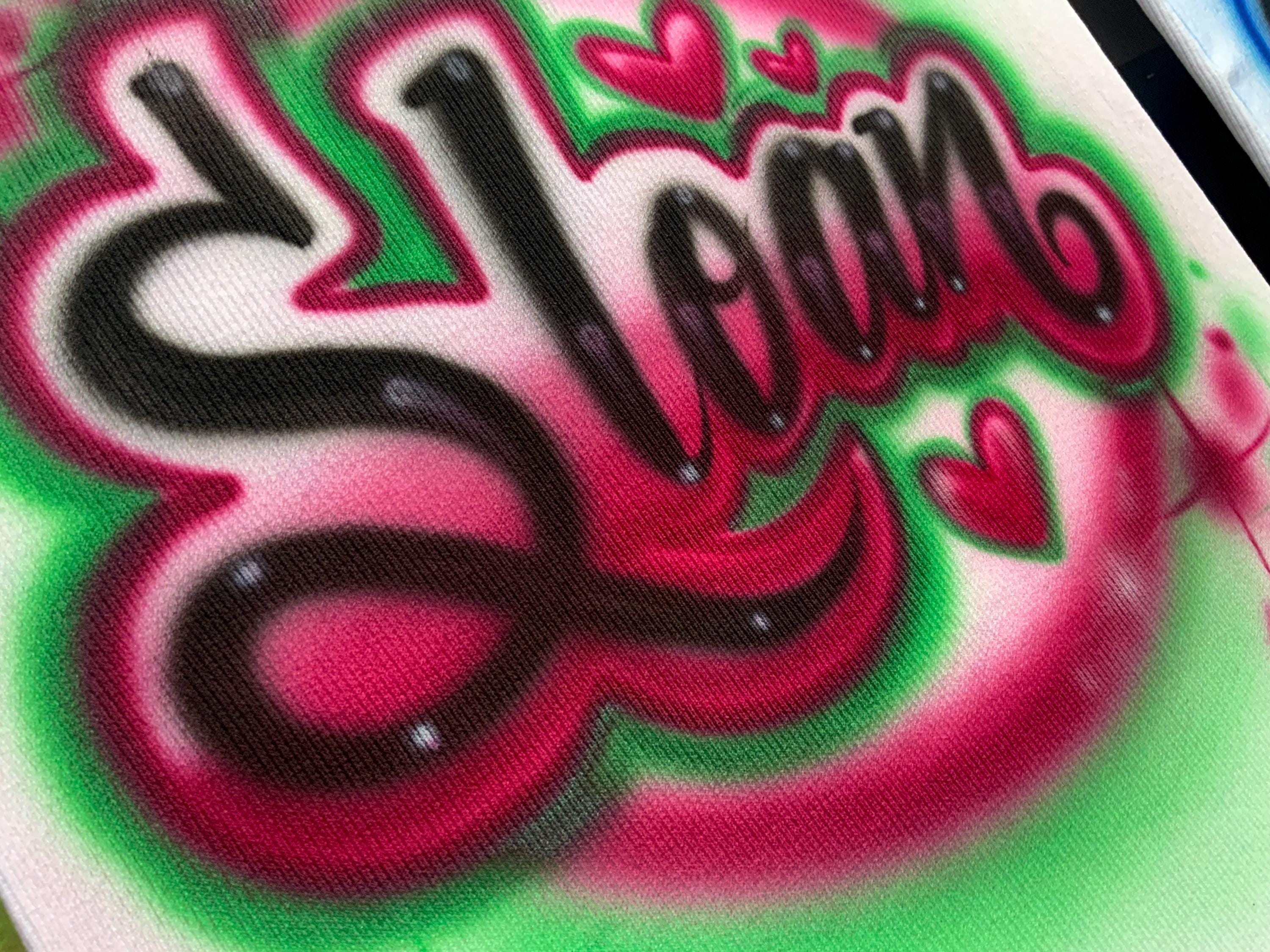 Airbrush summer TANK TOP Neon Name 1990s freaknik tanktop painted air brush beach trip Design