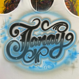 Airbrush TANK TOP  glitter Name  Design air brush