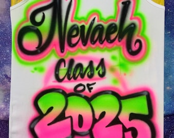 Custom Airbrush TANK TOP Neon Name Design