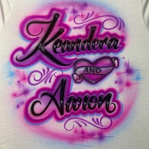 Couples hearts lovers anniversary Airbrush T-Shirt - Personalized Design spray paint