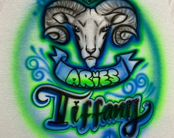 Custom Airbrush zodiac Name Design
