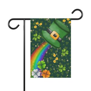St. Patrick&#39;s Day Rainbow, Garden Flag, House Flag, Welcome, Garden Gift