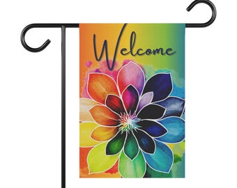 Rainbow, Pride Flower, Garden Flag, House Flag, Welcome, Gift