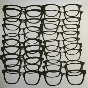 At-Home Eyeglass Frame Try-On Templates, 22 Labeled Cardstock Cutouts (Acetate/Plastic Styles)
