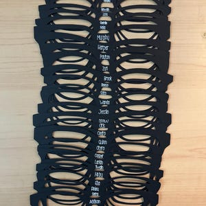 Eyeglass Frame Try-On Set, 30 Cardstock Pair Eyewear Cutouts (Metal + Acetate Styles), Labeled