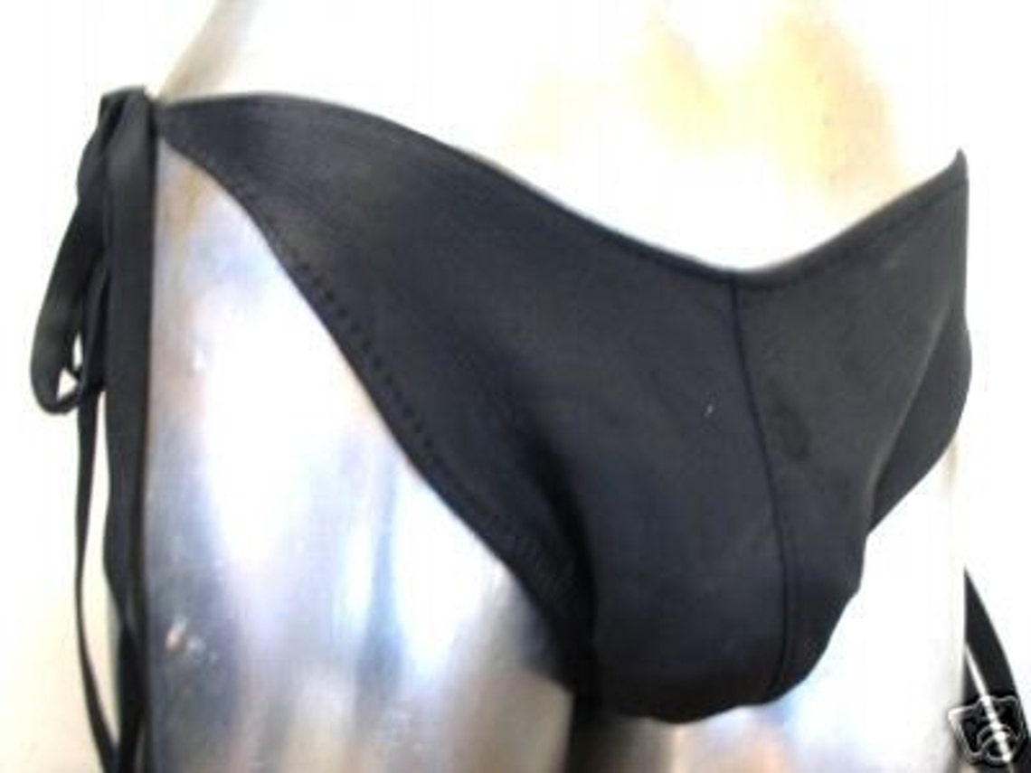 Custom Made Leather Speedo Banana Hammock in Black Deerskin Etsy