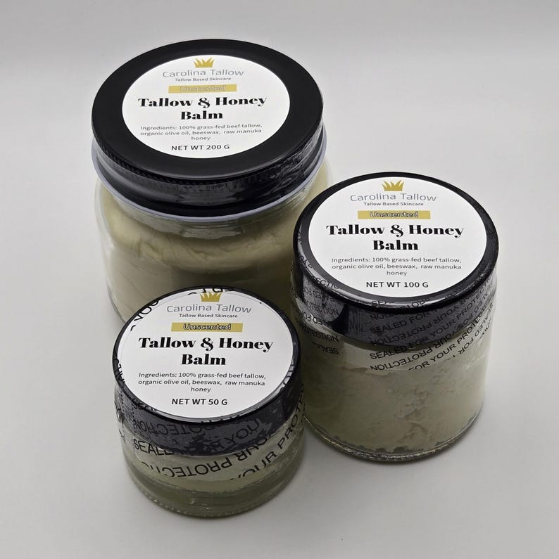 Tallow and Honey Balm (100% Grass-fed Tallow With Raw Manuka Honey) - Etsy