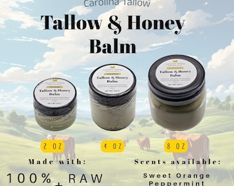 Tallow and Honey Balm (100% grass-fed tallow with raw manuka honey)