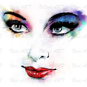 El rostro de una mujer hermosa - boceto retro (horizontal)