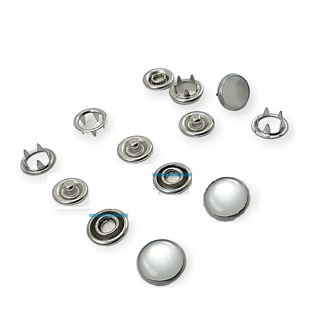 Snap Button Plain Snap Button 9.5mm Stainless Pearl Click Snap Button 100 Pcs - Etsy