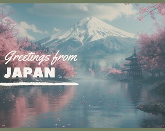 Carte postale vintage de voyage au Japon