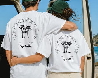 personalisiertes Hochzeitsgeschenk, Honeymoon, Flitterwochengeschenk, wifey & hubby, Braut Bräutigam, Verlobungsgeschenk, Partner-Shirt, jga