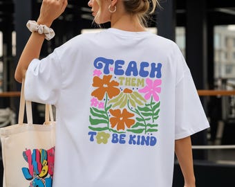 Teacher T-Shirt Lehrer Geschenk Schule Abschiedsgeschenk Lehrer Pädagogen Referendariat Vintage Blumenprint Boho Schulanfang Kindergärtnerin