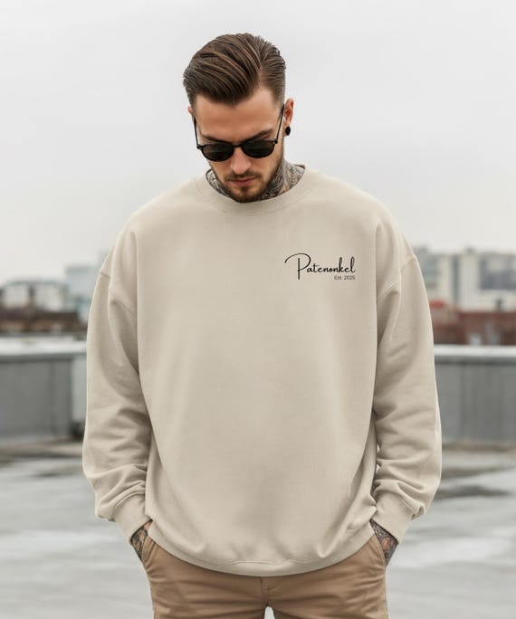 Onkel Pullover personalisiert mit Name und Jahreszahl, werdender Onkel Ankündigung, cooles Onkel Shirt, bester Onkel Geschenk, Patenonkel