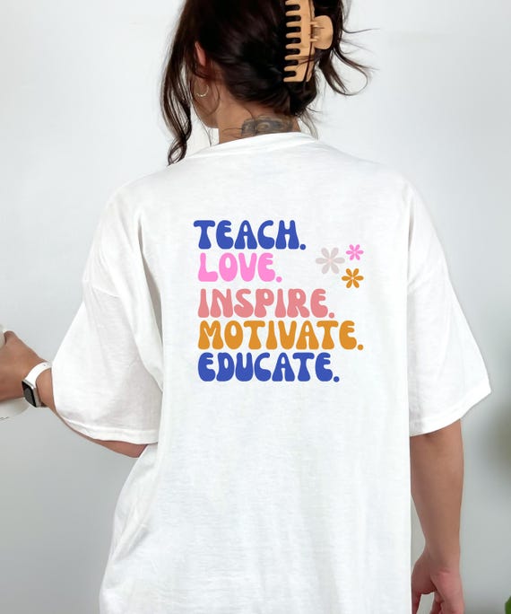 Teacher T-Shirt Lehrer Geschenk Schule Abschiedsgeschenk Lehrer Pädagogen Referendariat Vintage Blumenprint Boho Schulanfang Kindergärtnerin