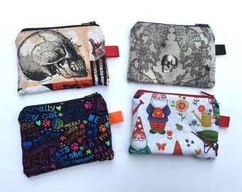 Coin Purse, Wallet, Zip pouches, dice bag, jewelry bags, travel, geek wallet, nerd wallet, nerd coin purse, geek coin purse