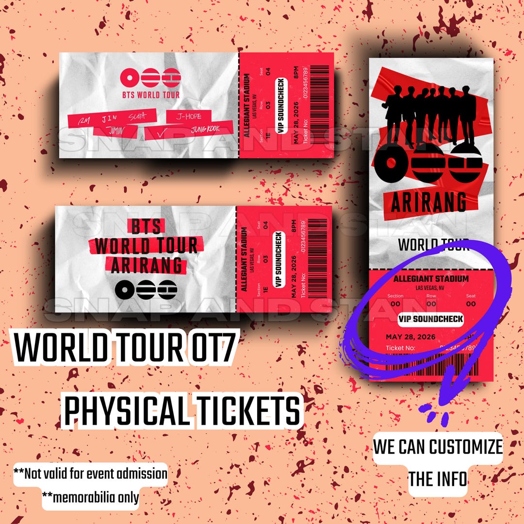 World Tour OT7 Physical Ticket, UNOFFICIAL MERCH, Memorabilia - Etsy
