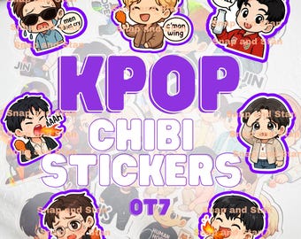 KPOP CHIBI-stickers, UNOFFICIAL merchandise, leger, stationair, scrapbooking, freebies, concert, weggeefactie