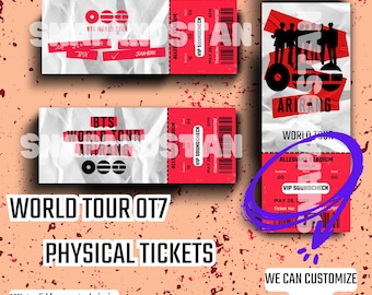 Entrada física para la gira mundial de OT7, productos no oficiales, recuerdos.